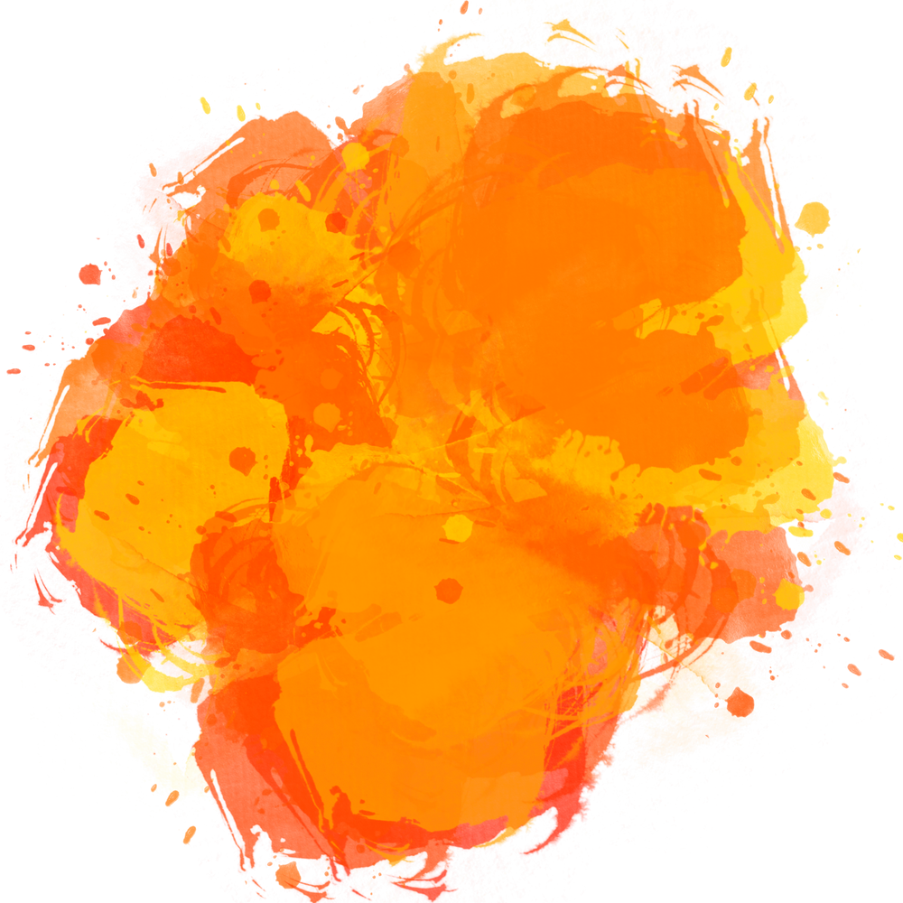 Watercolor Paint Splash Orange