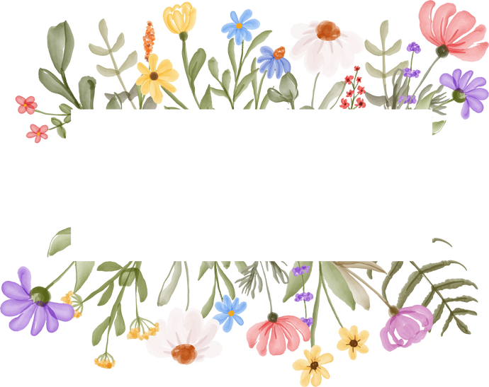 floral frame of flower and leaves wild flowers