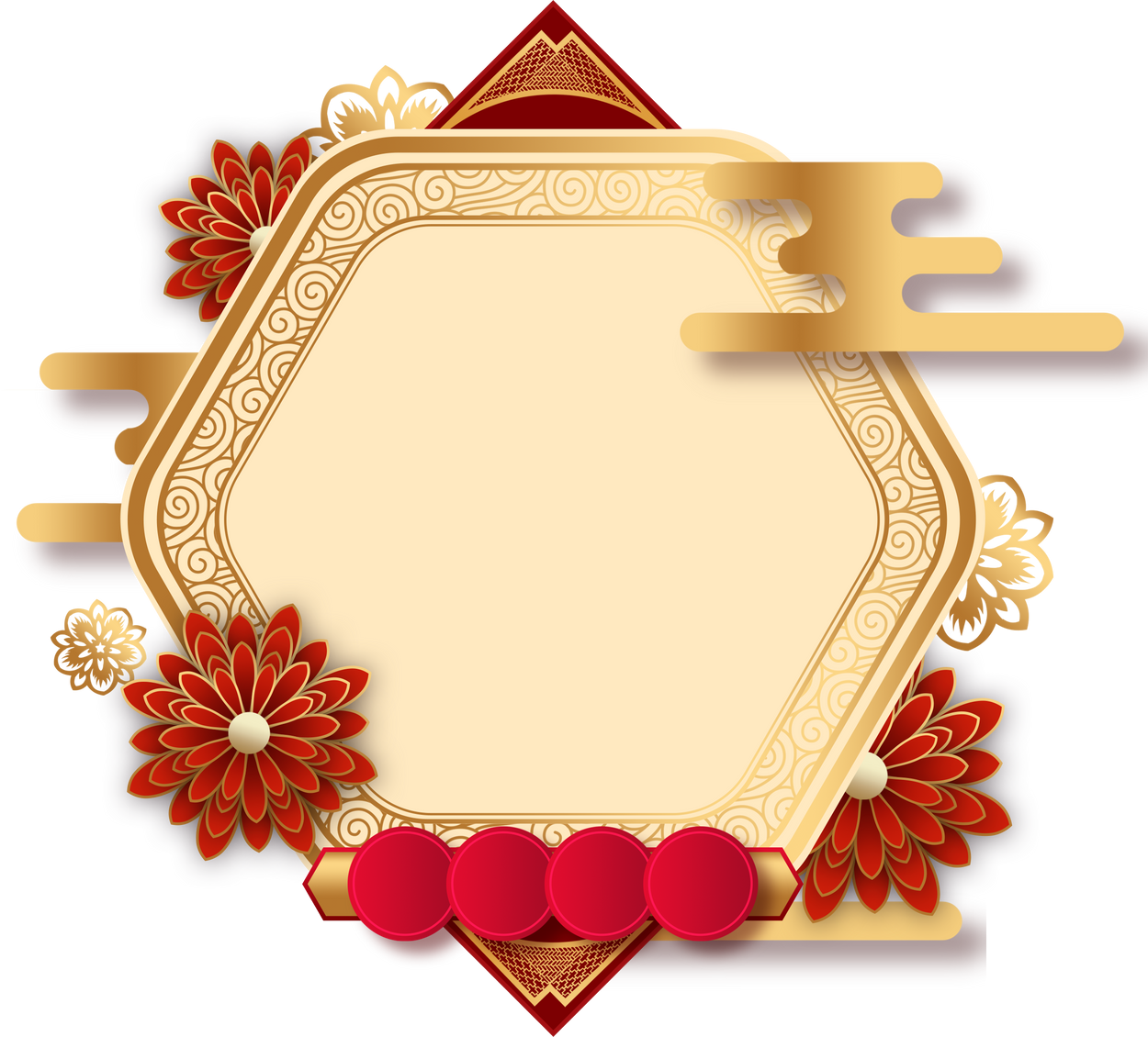 Chinese New Year Golden Frame