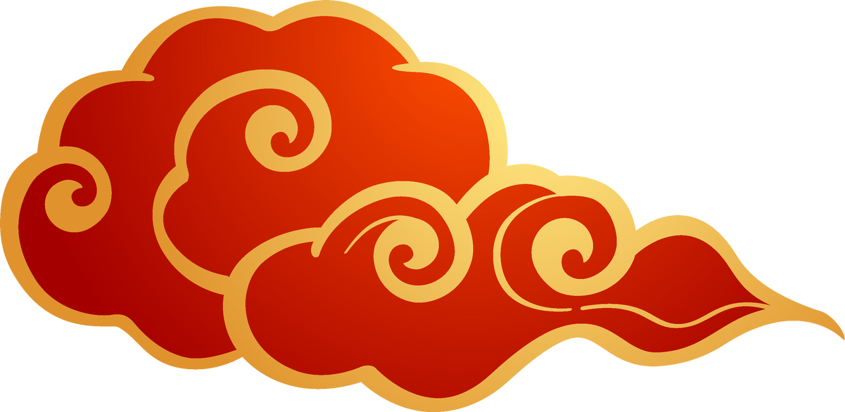 Red and Gold Oriental Cloud