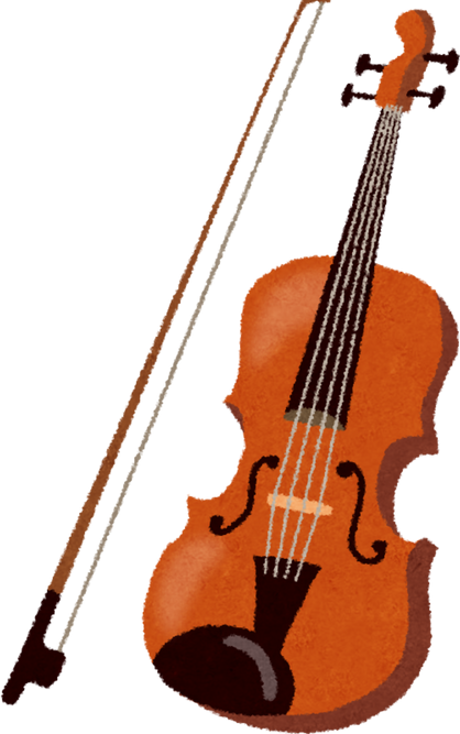 Watercolor Illustration of a Violin and Bow