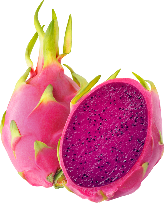 Cut Dragon Fruit with Red Flesh 