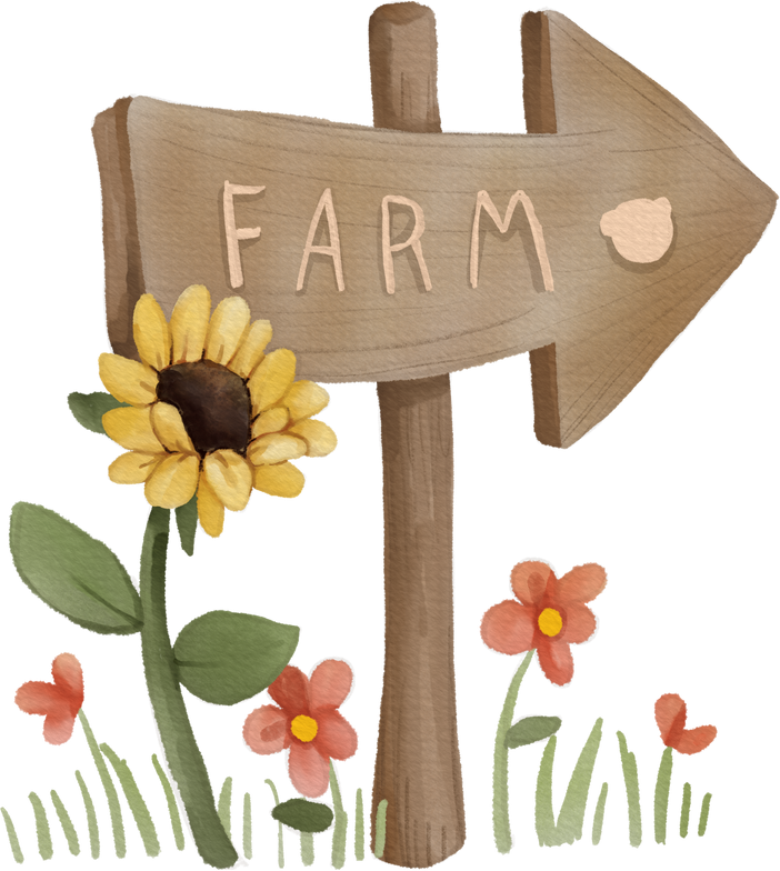 Farm watercolor cartoon cute